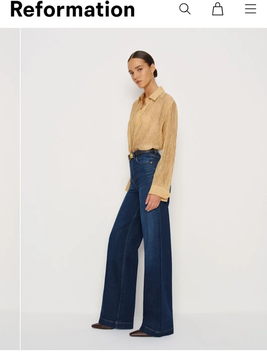 Reformation Denim - NWT Reformation BEX Wide-Leg High-Rise Jeans in Dark Blue